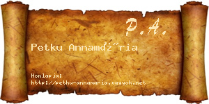 Petku Annamária névjegykártya